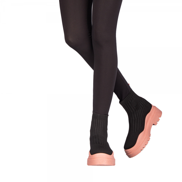 Γυναικεία αθλητικά παπούτσια Triza μαύρα με ροζ, 3 - Kalapod.gr